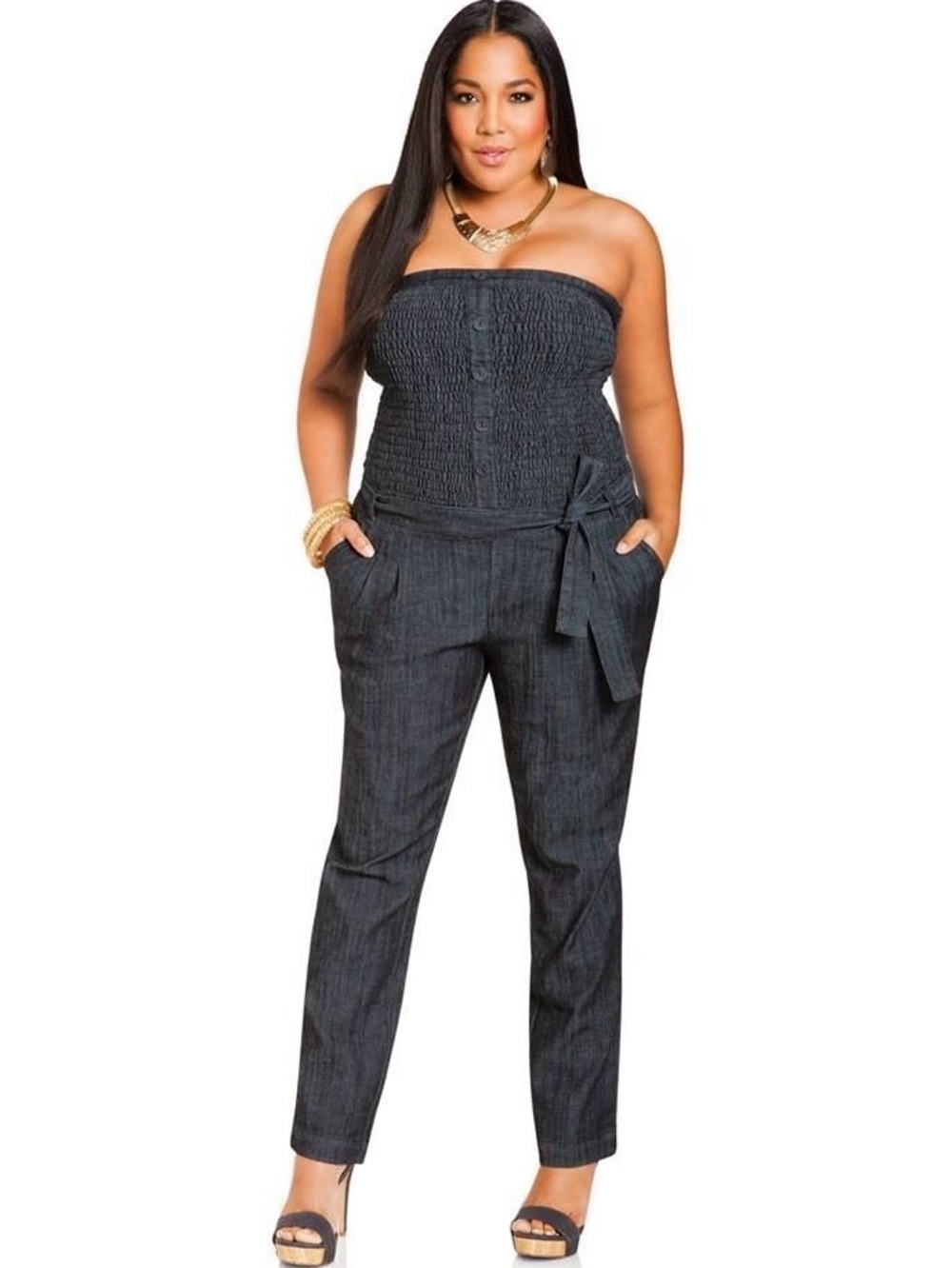 ASHLEY STEWART | Strapless Jumpsuit